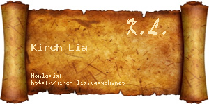 Kirch Lia névjegykártya